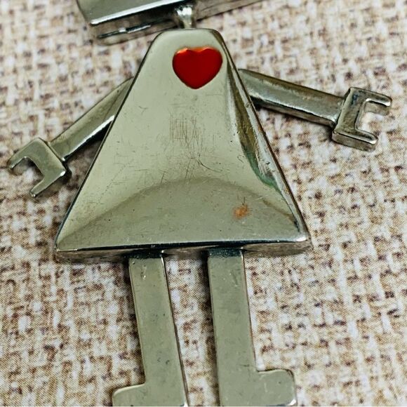 Silver Robot Girl Long Necklace - Picture 3 of 4